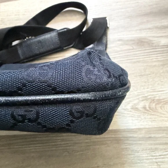 Gucci Black Monogram Messenger Bag